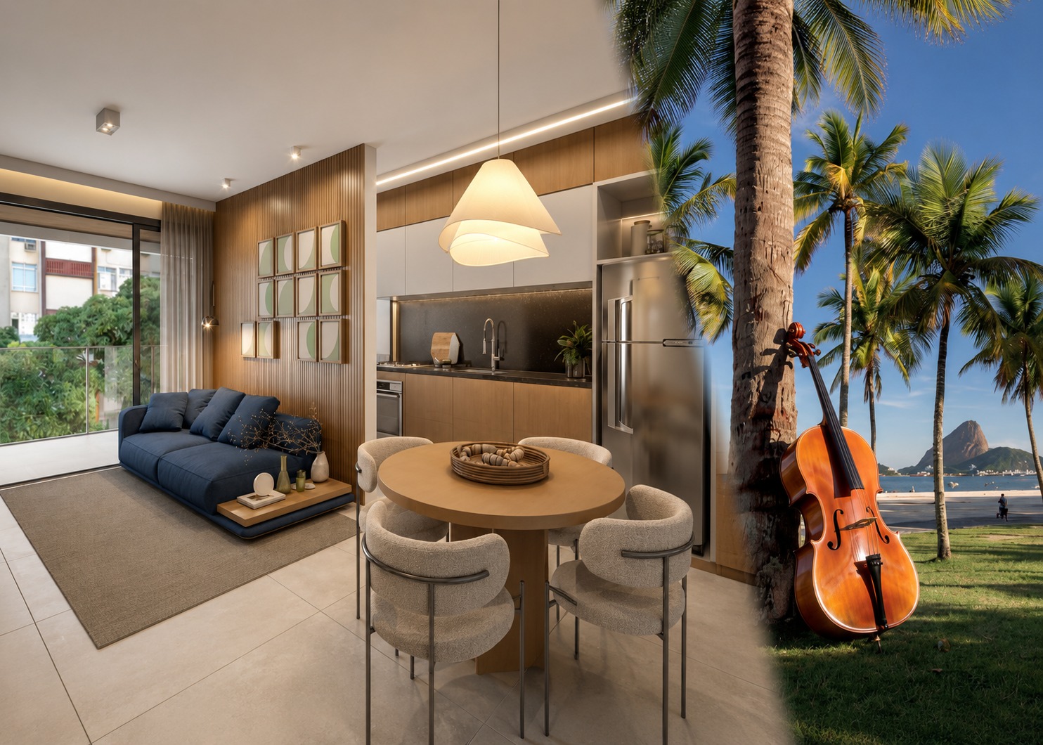 Apartamento moderno de alto padrão próximo à praia na Zona Sul do Rio de Janeiro